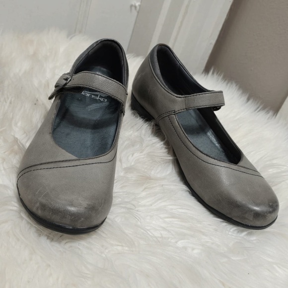Dansko Shoes Fawna Mary Jane Gray Soft Leather Size 38 - Picture 3 of 9